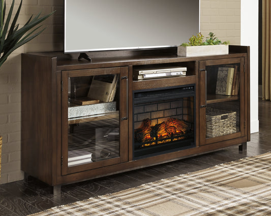 Pines Furniture Outlet - Ashley Furniture - Starmore 70" TV Stand with Electric Fireplace - 70" TV Stand with Electric Fireplace / Brown - W633W5
